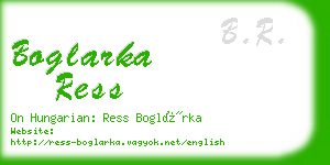 boglarka ress business card